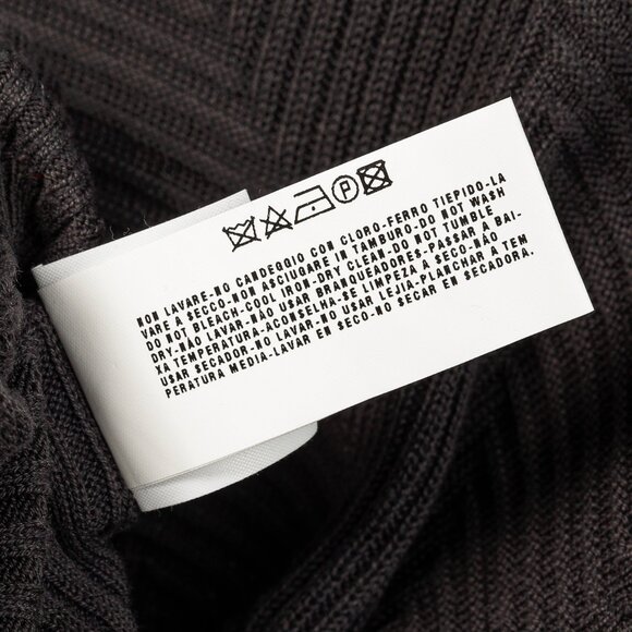 Armani Collezioni Brownish-Grey Ribbed Silk-Blend Knit 1/2-Zip Pullover - Picture 11 of 11